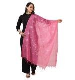 Women's Cotton Embroidered Dupatta (Pink, Length:  2.25 to 2.50 Mtr)