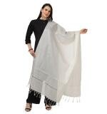 Women's Chanderi Solid Dupatta (White, Length:  2.25 to 2.50 Mtr)