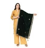 Women's Velvet Gotta Patti Dupatta (Green, Length:  2.25 to 2.50 Mtr)