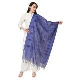 Women's Cotton Embroidered Dupatta (Blue, Length:  2.25 to 2.50 Mtr)