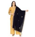 Women's Velvet Gotta Patti Dupatta (Blue, Length:  2.25 to 2.50 Mtr)