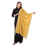 Women's Velvet Gotta Patti Dupatta (Yellow, Length:  2.25 to 2.50 Mtr)