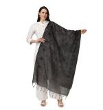 Women's Cotton Embroidered Dupatta (Black, Length:  2.25 to 2.50 Mtr)