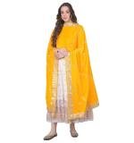 Women's Velvet Gotta Patti Dupatta (Yellow, Length:  2.25 to 2.50 Mtr)