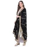Women's Velvet Gotta Patti Dupatta (Black, Length:  2.25 to 2.50 Mtr)