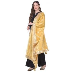 Women's Velvet Gotta Patti Dupatta (Gold, Length:  2.25 to 2.50 Mtr)