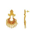 Women's Rose Gold Plated Alloy Kundan Earrings & Mangtikka (Maroon)