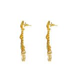 Women's Rose Gold Plated Alloy Kundan Earrings & Mangtikka (Green)