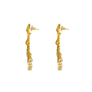 Women's Rose Gold Plated Alloy Kundan Earrings & Mangtikka (Green)