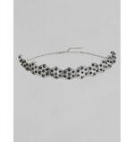 Women's Rose Gold Plated Alloy Choker (Silver & Black)
