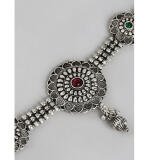 Women's Rose Gold Plated Alloy Necklace & Earings Set (Silver)
