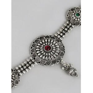 Women's Rose Gold Plated Alloy Necklace & Earings Set (Silver)