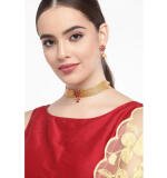 Women's Rose Gold Plated Alloy Necklace & Earings Set (Gold)