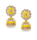 Women's Rose Gold Plated Alloy Earrings (Yellow)