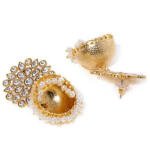 Women's Rose Gold Plated Alloy Earrings (White)