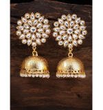 Women's Rose Gold Plated Alloy Earrings (White)