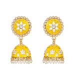Women's Rose Gold Plated Alloy Earrings (Yellow)