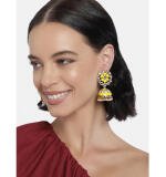 Women's Rose Gold Plated Alloy Earrings (Yellow)
