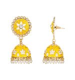 Women's Rose Gold Plated Alloy Earrings (Yellow)