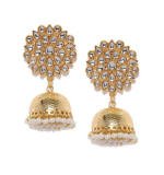 Women's Rose Gold Plated Alloy Earrings (White)