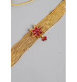 Women's Rose Gold Plated Alloy Necklace & Earings Set (Gold)