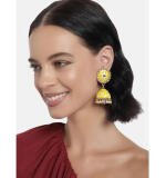 Women's Rose Gold Plated Alloy Earrings (Yellow)