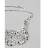 Women's Rose Gold Plated Alloy Choker (Silver)