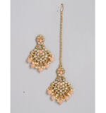 Women's Rose Gold Plated Alloy Necklace & Earings Set (Pink)