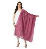 Women's Chanderi Self Design Dupatta (Levender, Length:  Free Size)