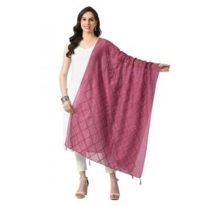Women's Chanderi Self Design Dupatta (Levender, Length:  Free Size)