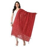 Women's Chanderi Self Design Dupatta (Maroon, Length:  Free Size)