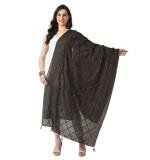 Women's Chanderi Self Design Dupatta (Dark Browm, Length:  Free Size)