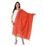 Women's Chanderi Self Design Dupatta (Orange, Length:  Free Size)