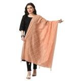 Women's Chanderi Self Design Dupatta (Peach, Length:  Free Size)
