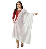 Women's Chanderi Self Design Dupatta (White, Length:  Free Size)