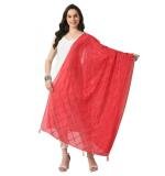 Women's Chanderi Self Design Dupatta (Rani, Length:  Free Size)