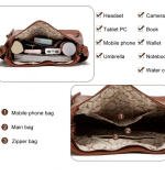 Women's PU Leather Medium Shoulder Zipper Handbag (Brown)
