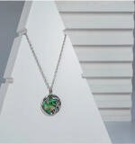 Women's Stainless Steel Galaxy Pendent Delicate Chain (Silver Plated)