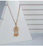 Women's Stainless Steel Dream Catcher Pendent Delicate Chain (Gold Plated)