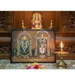 Wooden Tirupati Balaji Padmavati Venkateshwara Swamy Table Top Devotional Player (Multicolor)