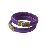 Women's Plastic Silk Thread Bangles (Light Violet, Size: 2.4)