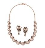 Women's Brass Silver Plated Necklace set (Silver)