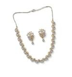 Women's Brass Silver Plated Necklace set (Silver)