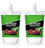 Pack of 2 Car and Bike Polish Mirror Shine Liquid Pouches 100 ML