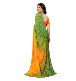 Women's Georgette Printed Saree With Unstitched Blouse 5.5Mtr (Green)