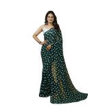 :- Women's Georgette Printed Saree With Unstitched Blouse 5.5Mtr (Green)