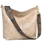 Women's PU Leather Zipper Handbag (Beige)