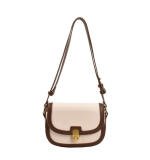 Women's PU Leather Zipper Sling Bag (Beige)