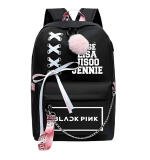 Unisex PU Leather Solid Medium Zipper Backpack (Black)