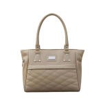 Women's PU Leather Solid Shoulder Zipper Handbag (Beige)